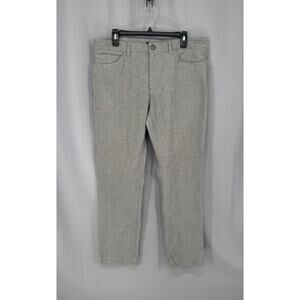 Theory Hardin Pants Mens 36x30 Gray Striped Slim Fit Stretch Chino Railroad